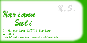 mariann suli business card